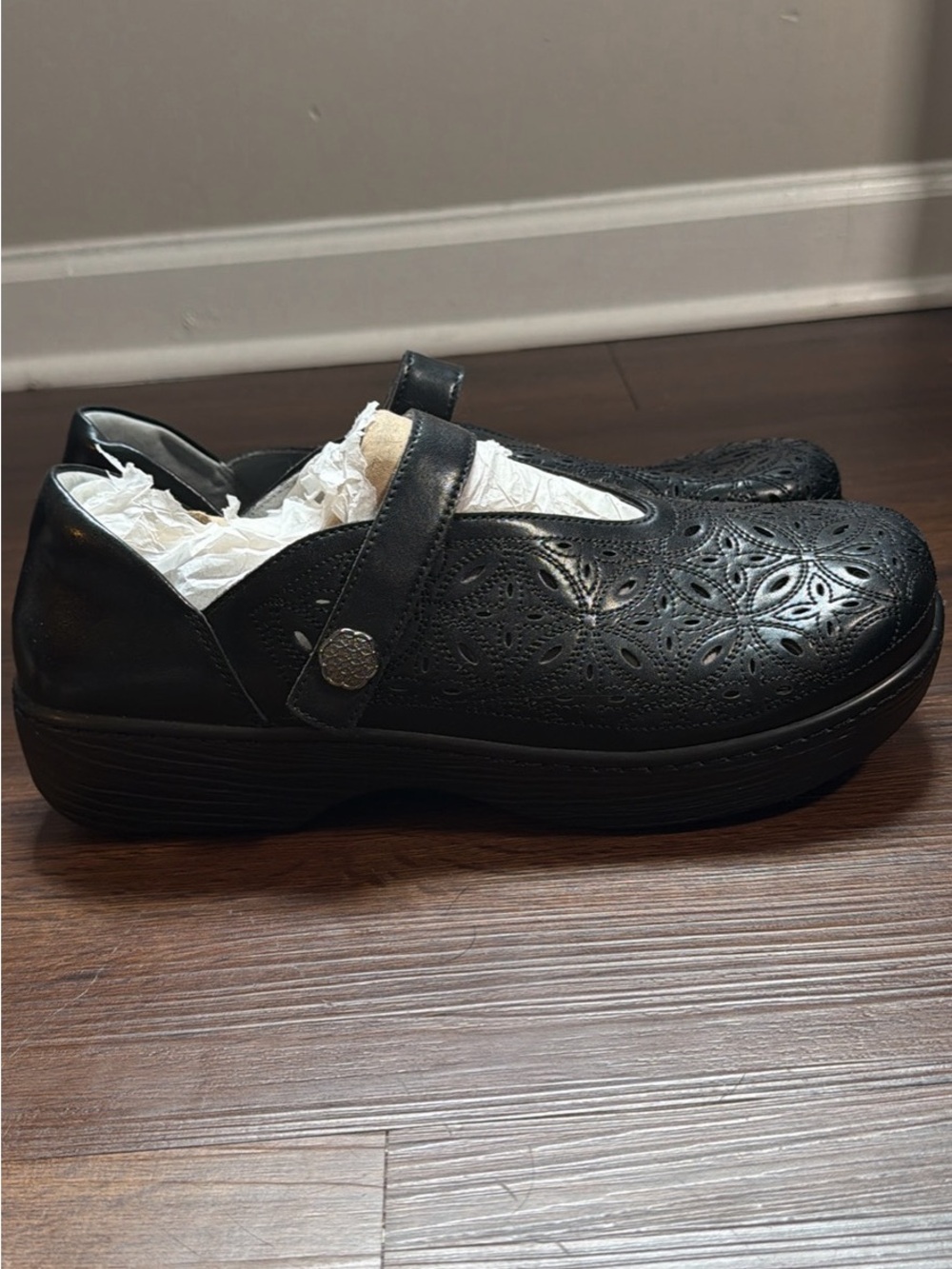 Alegria Ophelia black breeze leather Mary Jane shoes - Picture 2 of 5